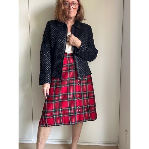 Vintage Tartan Plaid Wool Blend Wrap Skirt Size W26 School Girl Academia Fall - Picture 5 of 11